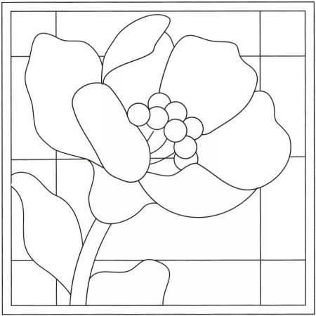 Трафарет для витража на стекле для детей