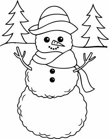 Снеговик раскраска