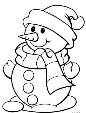 Снеговик раскраска для детей