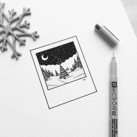 Маленькие рисунки гелевой ручкой