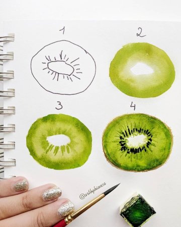 Пейзаж в круге карандашом