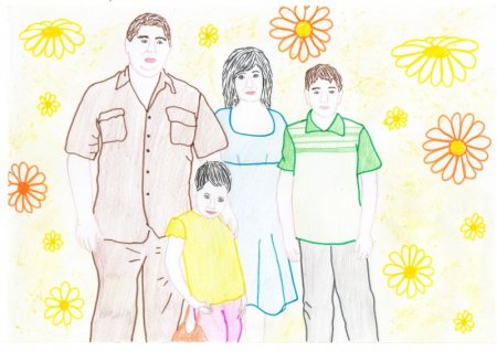 Рисунок семья простой легкий