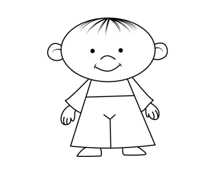 Пошаговое рисование девочки для детей