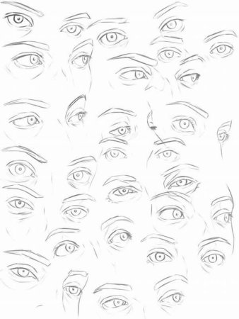 Рисование глаз в разных ракурсах