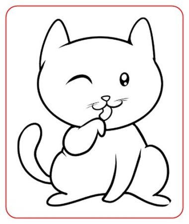 Кошечка карандашом для детей