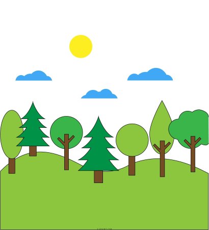 Рисунок леса для детей