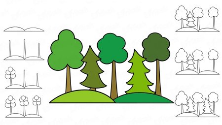 Рисование лето в лесу