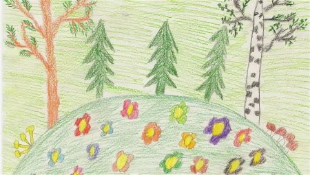 Рисунок леса для детей