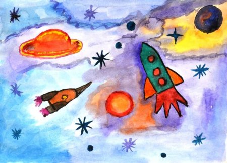 Рисование для детей космос