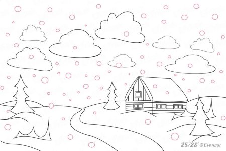 Поэтапное рисование пейзажа карандашом для детей