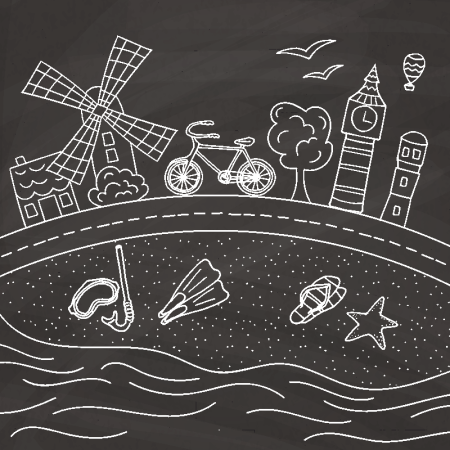 Легкие рисунки мелом