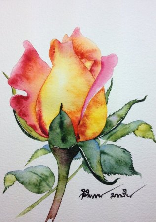 Рисование цветов акварелью