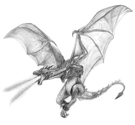 Дракон для срисовки легко