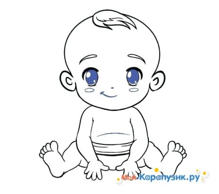 Нарисовать младенца карандашом