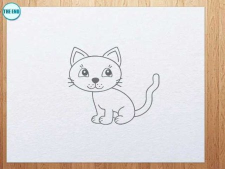 Рисование котенка маленького