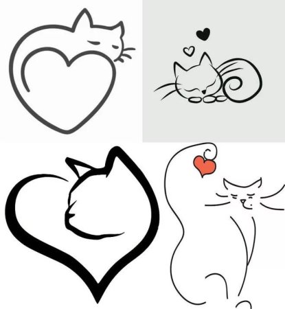 Котенок рисунок простой