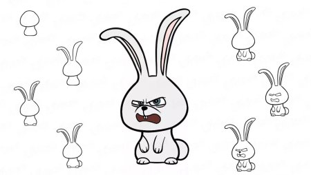 Рисунок зайца для срисовки легко