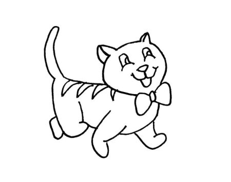 Кошка раскраска для детей