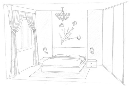 Комната карандашом для срисовки