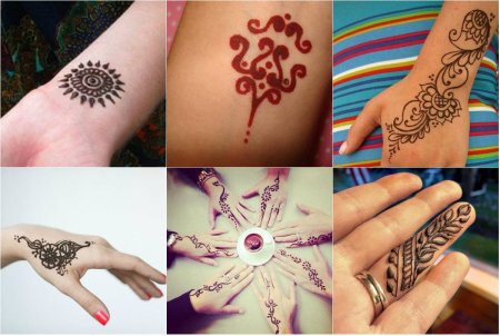 Тату хной на руке простые
