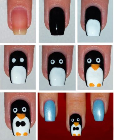 Детские ногти с котиком