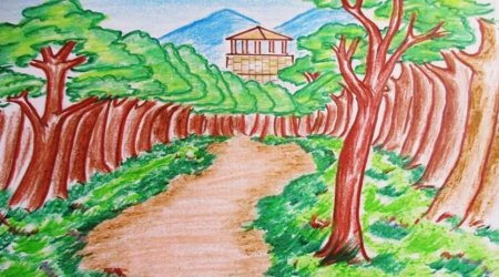 Рисунок леса легкий