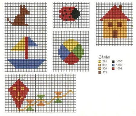 Простые схемы вышивки крестом