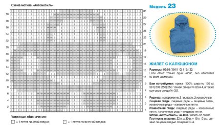 Вязание спицами безрукавки для мальчика с капюшоном