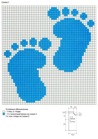 Схема рисунка для вязания спицами для детей