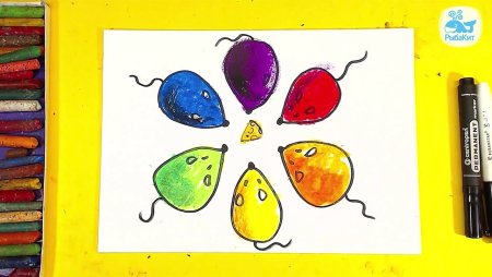 Фрукты красками для детей