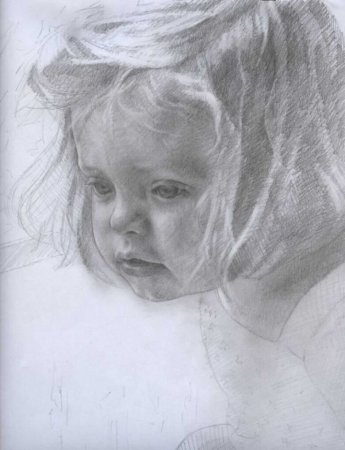 Портрет младенца карандашом