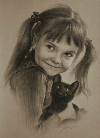 Портрет младенца карандашом