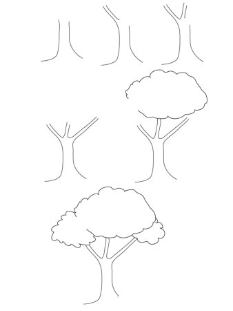 Поэтапное рисование дерева