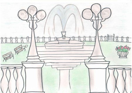 Карандашный рисунок парка