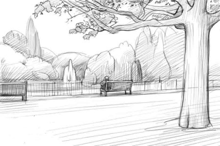 Пейзаж карандашом