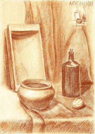 Рисование сангиной в детском саду