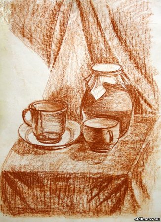 Рисунки сангиной для детей