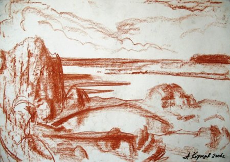 Рисунок углем и сангиной