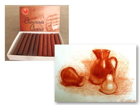 Сангина техника рисования