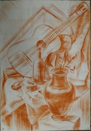 Наброски углем и сангиной