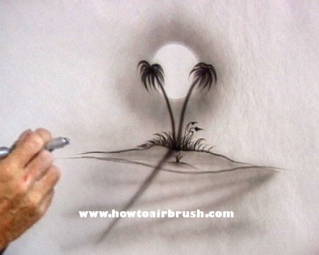 Рисунки аэрографом на бумаге