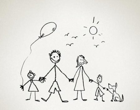 Простой рисунок семьи