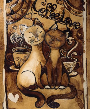 Кофейная живопись пейзаж