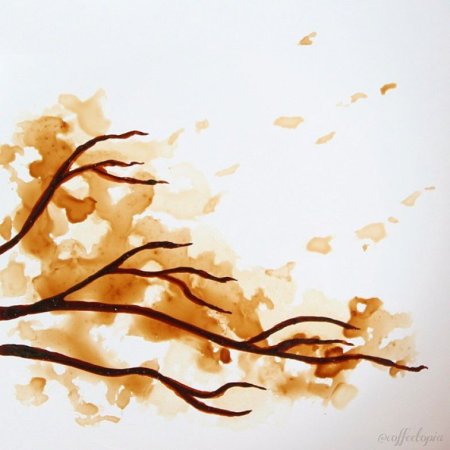 Кофейные листья рисунок