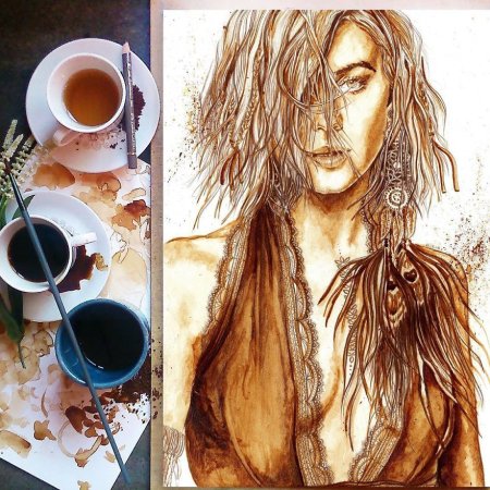 Кофейное рисование для детей
