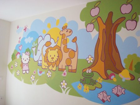 Роспись стен в детском саду