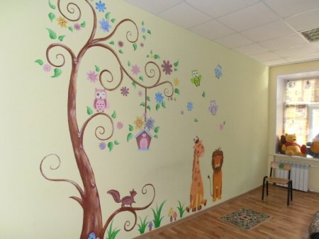 Рисунки на стенах в детском саду своими руками