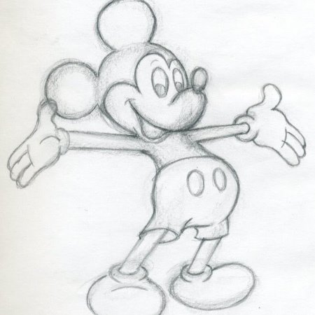 Картинки Микки Мауса для срисовки карандашом