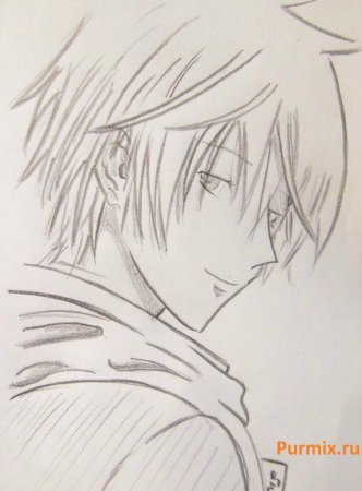 Аниме пацан карандашом простой