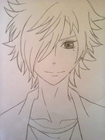 Рисунки карандашом аниме парни